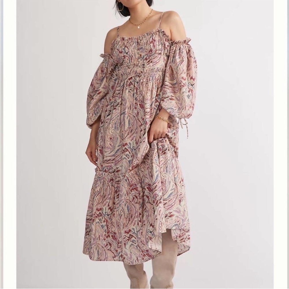 House Of Harlow 1960 Women's Teresa Purple Puff-sleeve Maxi Dress
